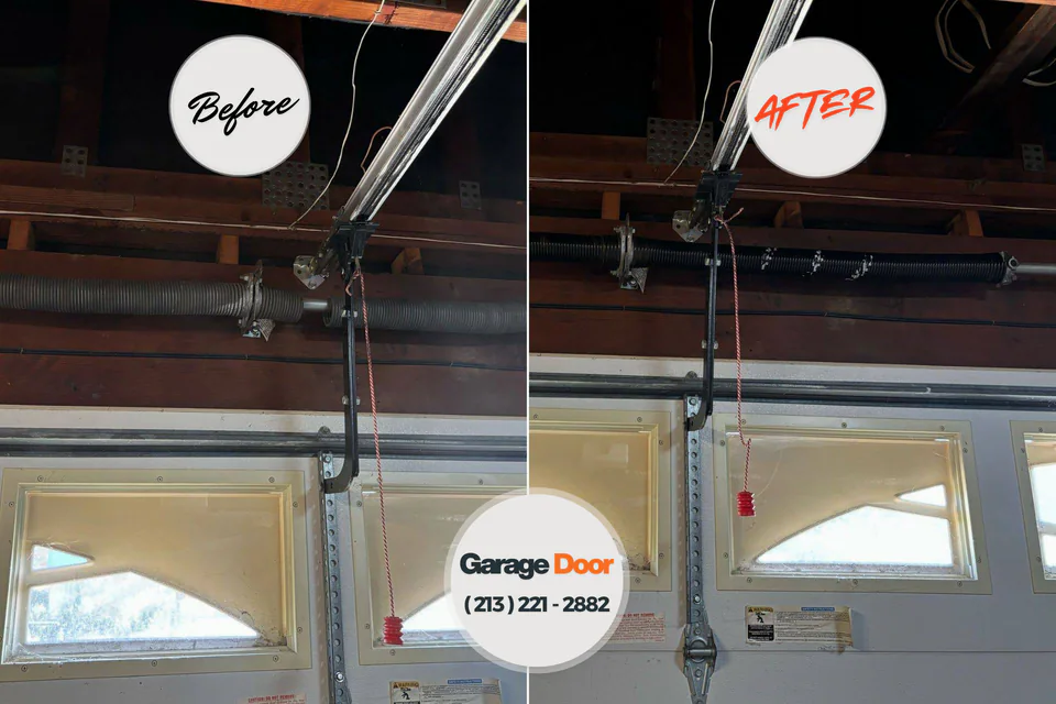 Before and after: garage door repair Benton County